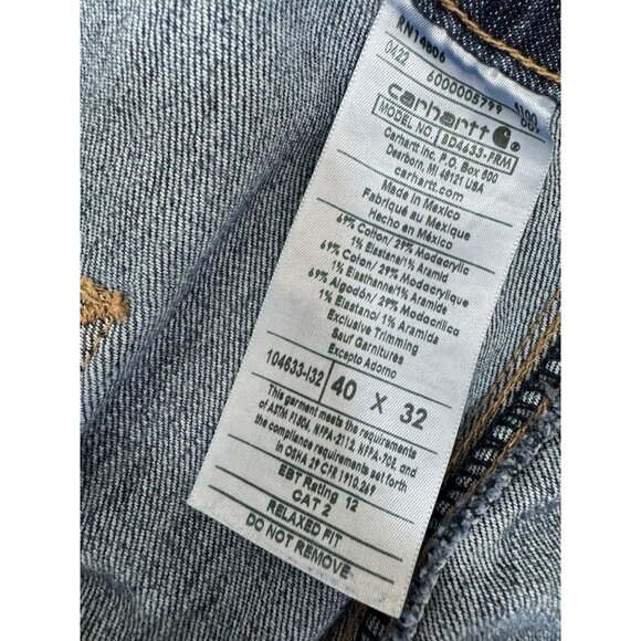 Carhartt Carpenter Jeans Mens 40X32 Relaxed Fit Workwear Safety Pants BD4633 FRM - Picture 5 of 12